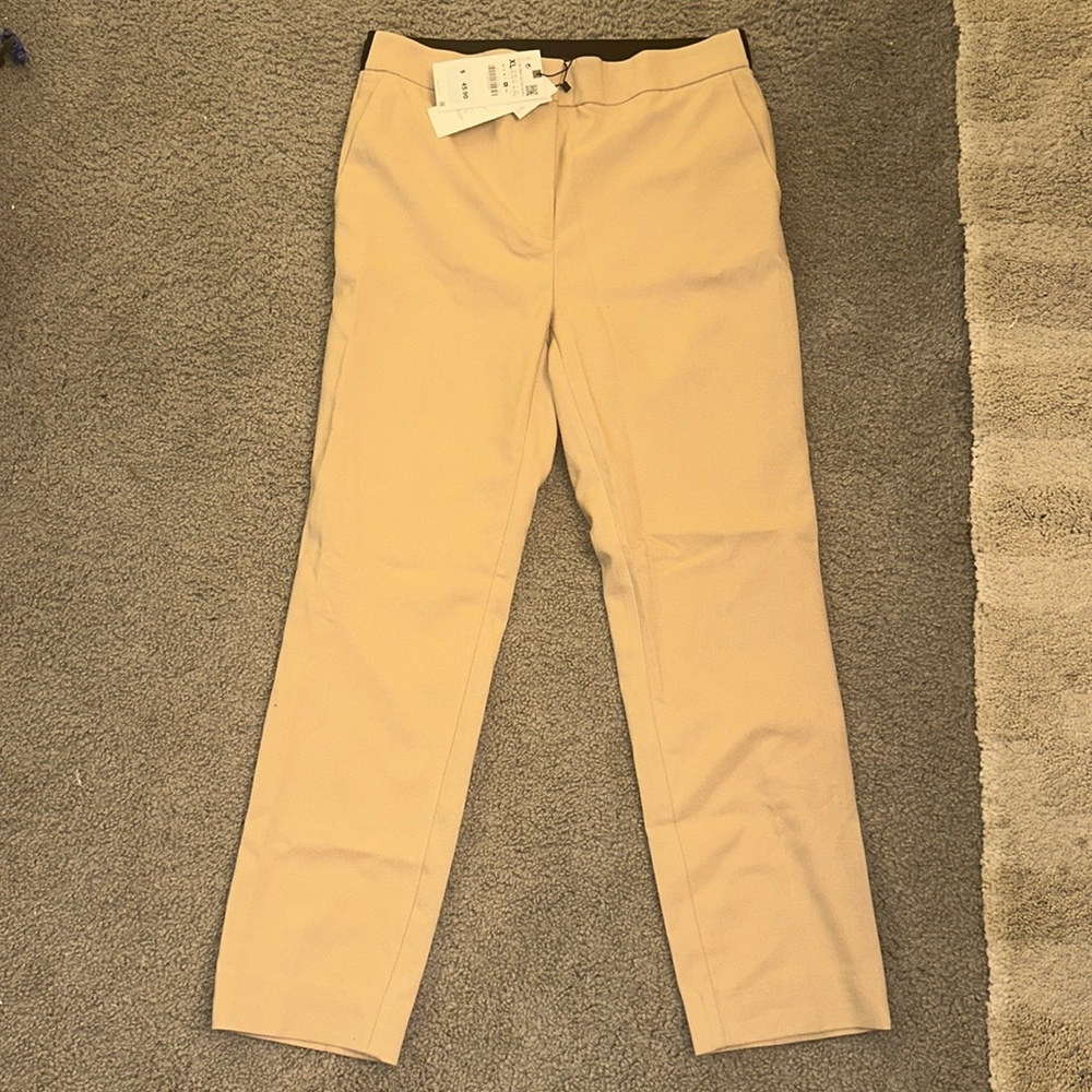 Zara women’s tan elastic waist pants size XL NWT